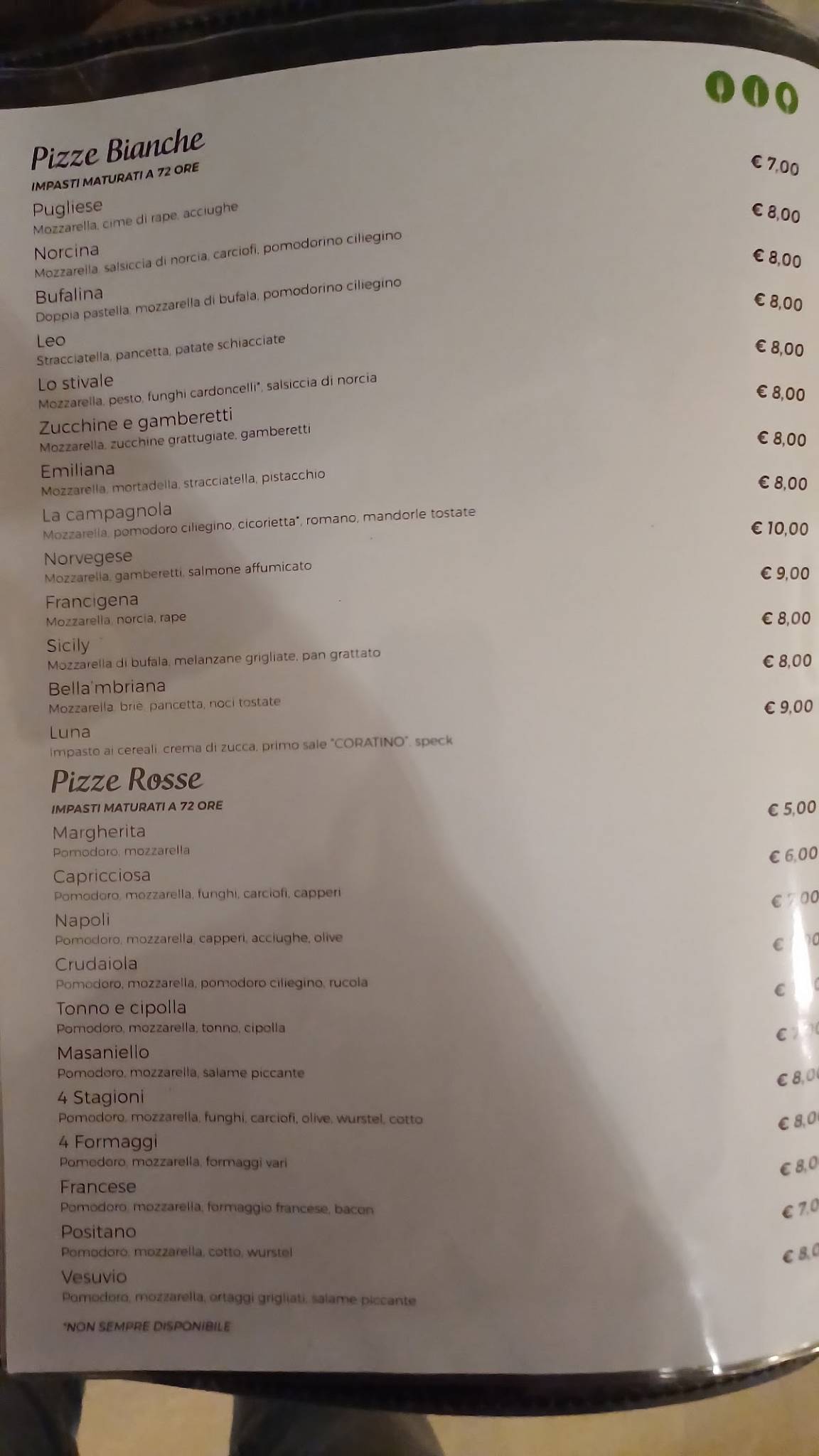 Menu di Posillipo 