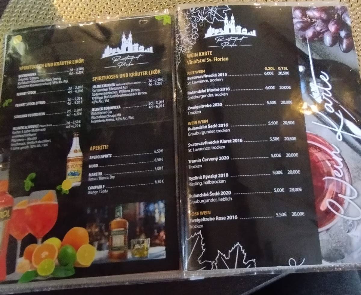 Menu de Restaurant Praha