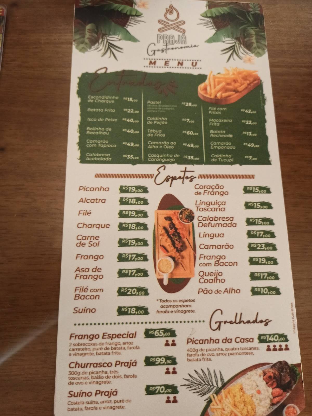 Prajá Gastronomia cardápio