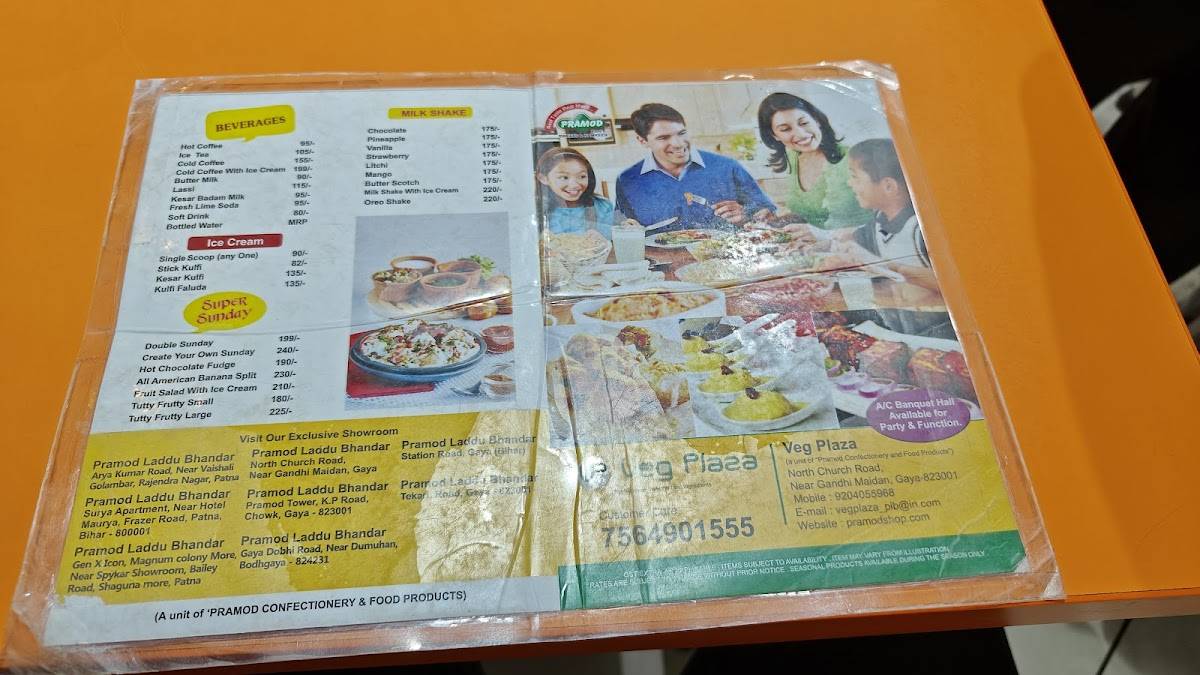 Pramod Laddu Bhandar menu