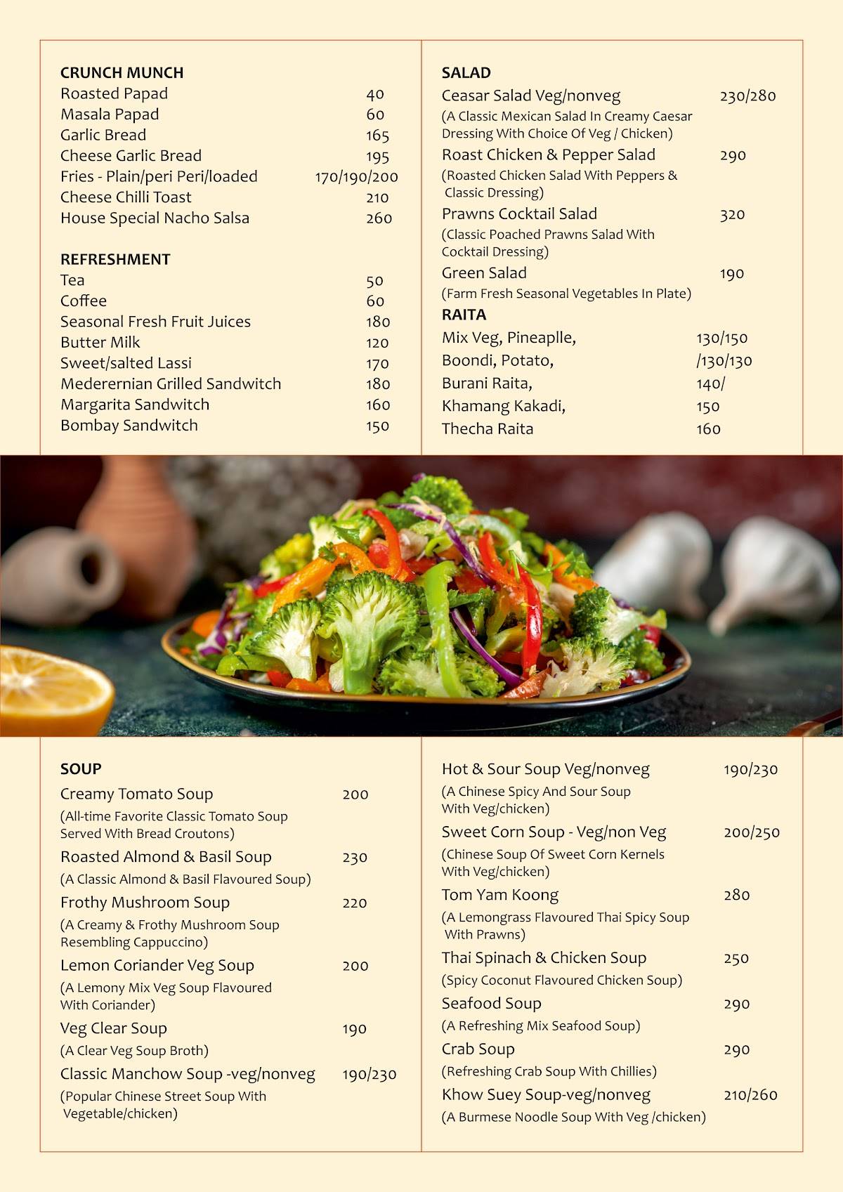 Raaga Imperio Best family Restaurant & Bar Best Banquet Hall PCMC menu