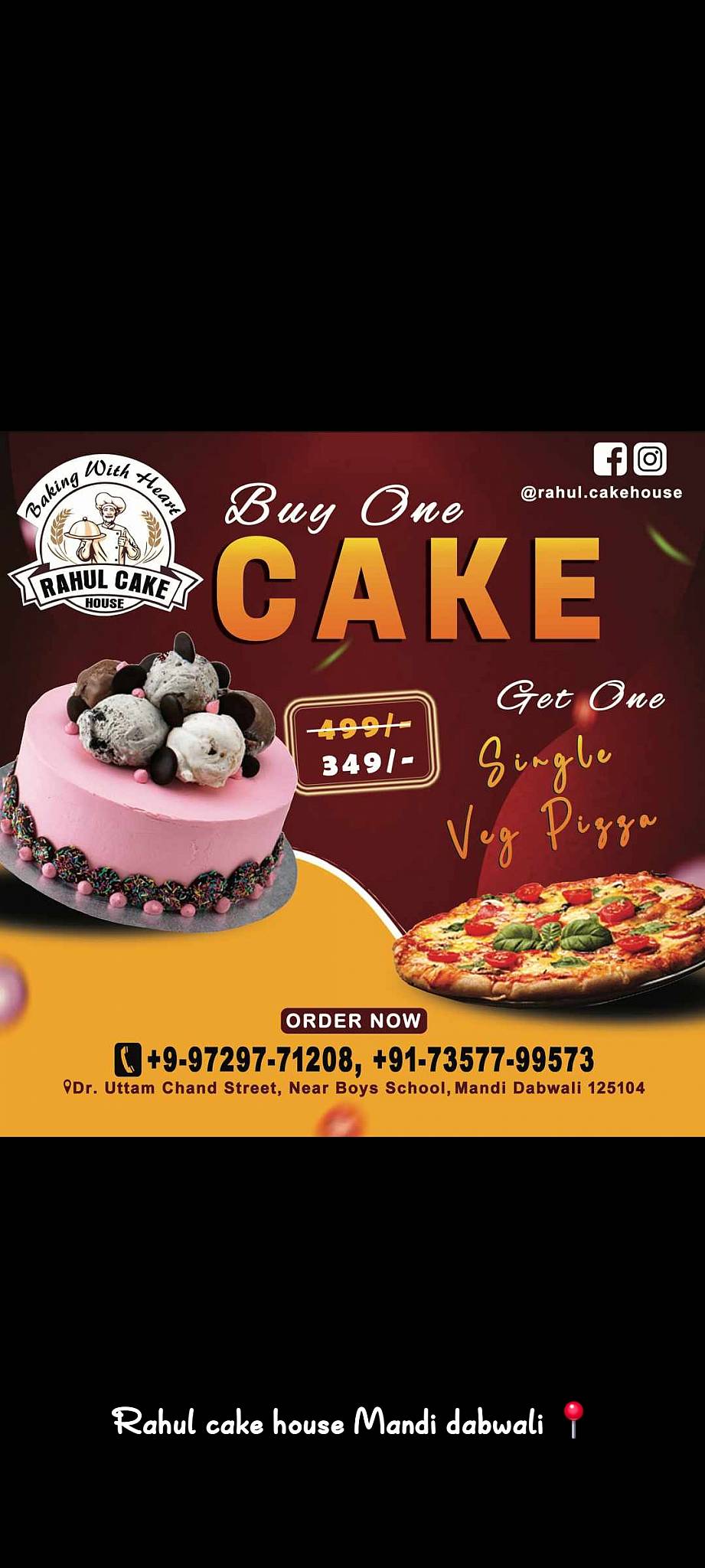 Rahul Cake House. cakes, Patties, pastry,cream roll,pizza,coldrinks,bakery menu