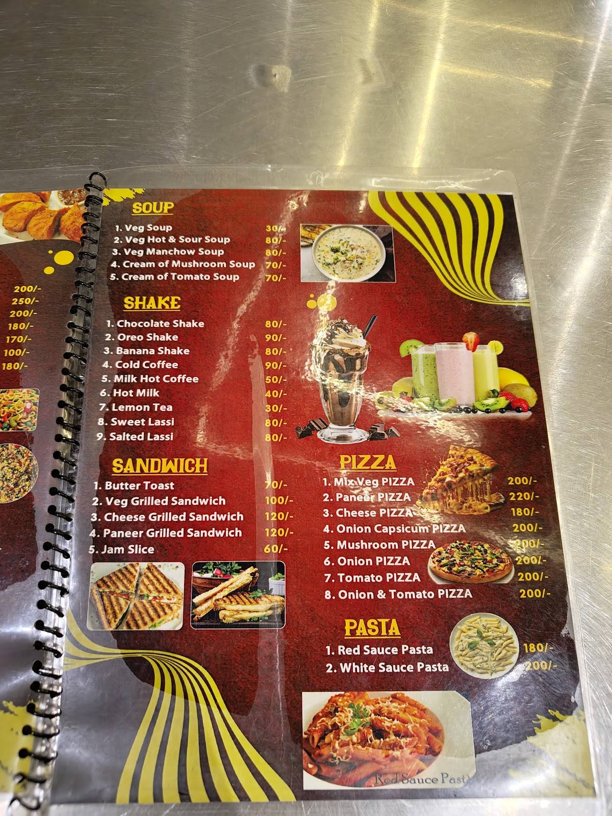 Raju Momo Cafe menu