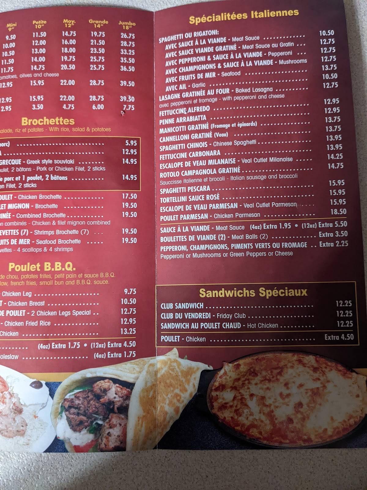 Menu au Pizza Repentigny pizzeria, Repentigny, 334 Rue NotreDame