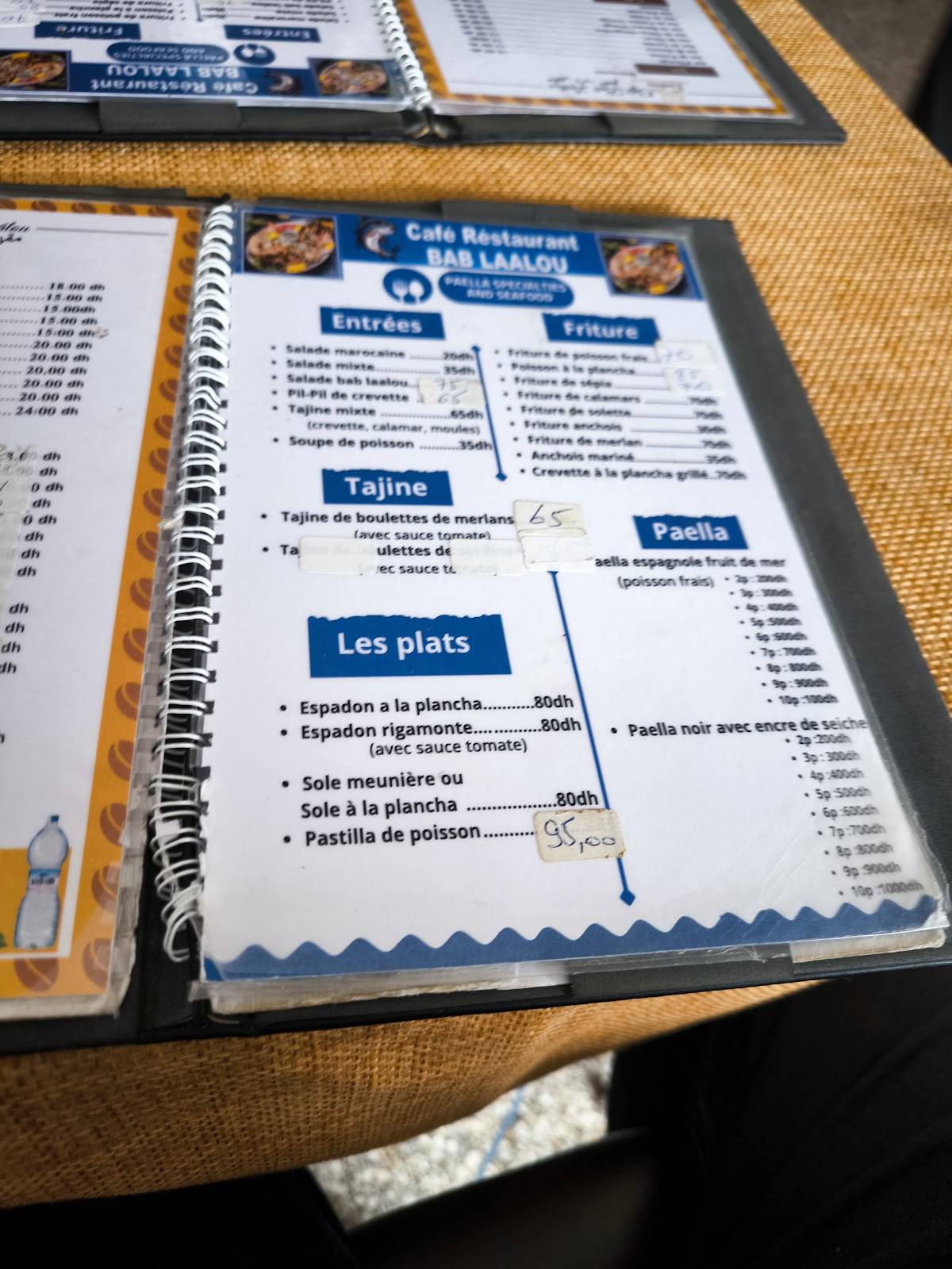 Menu de Restaurant Cafe Bab Laalou