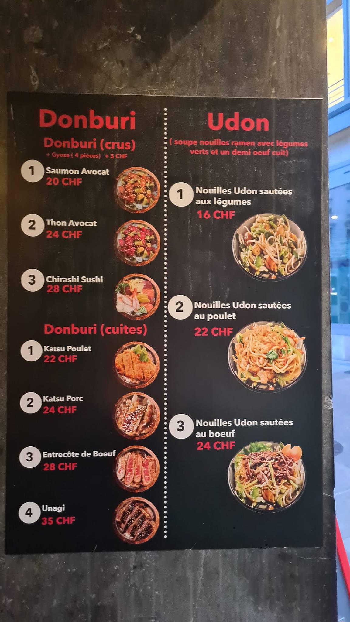 Menu de Restaurant Fuji