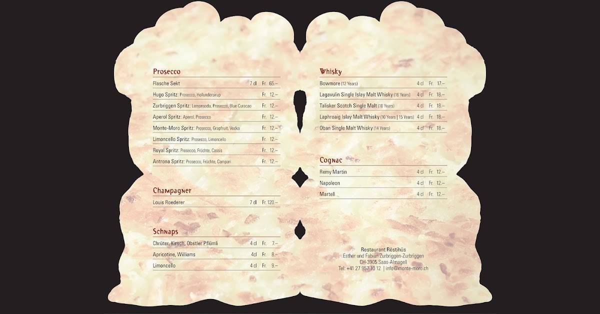 Menu di Restaurant Röstihüs 