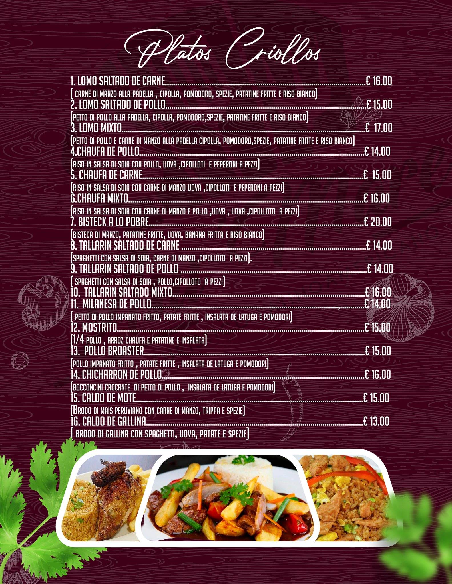 Menu di Asu Mare ristorante 