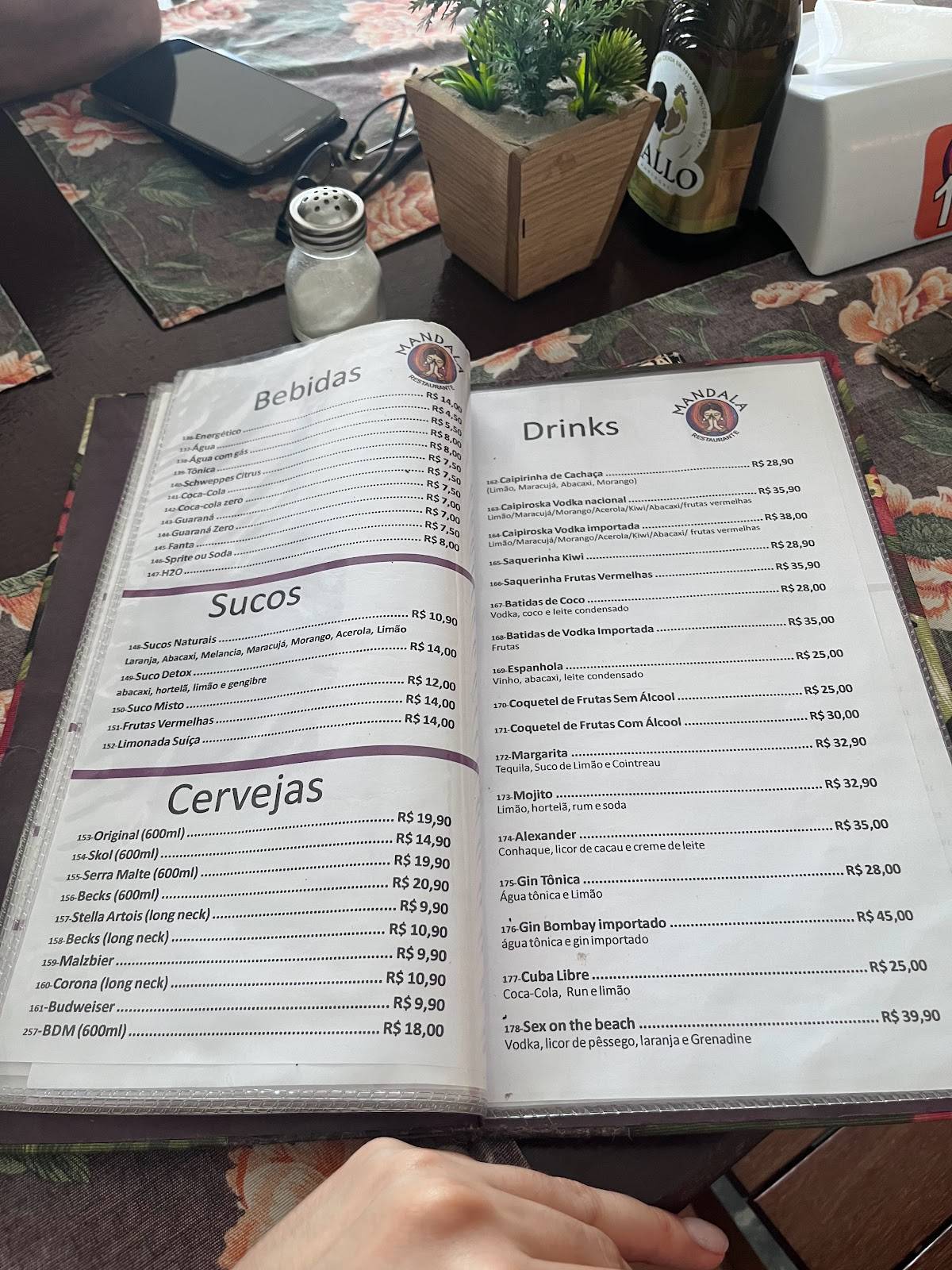 Restaurante Mandala juquehy cardápio