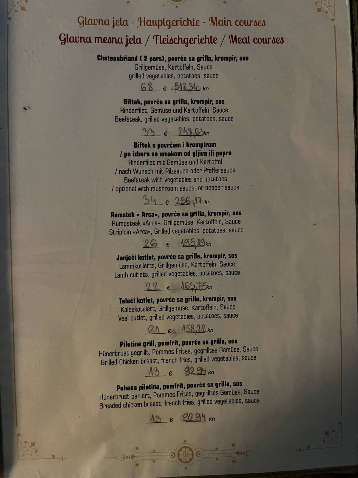 Menu de ARCA