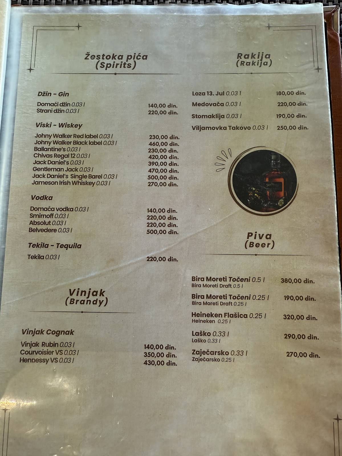 Menu de Restoran Vidik