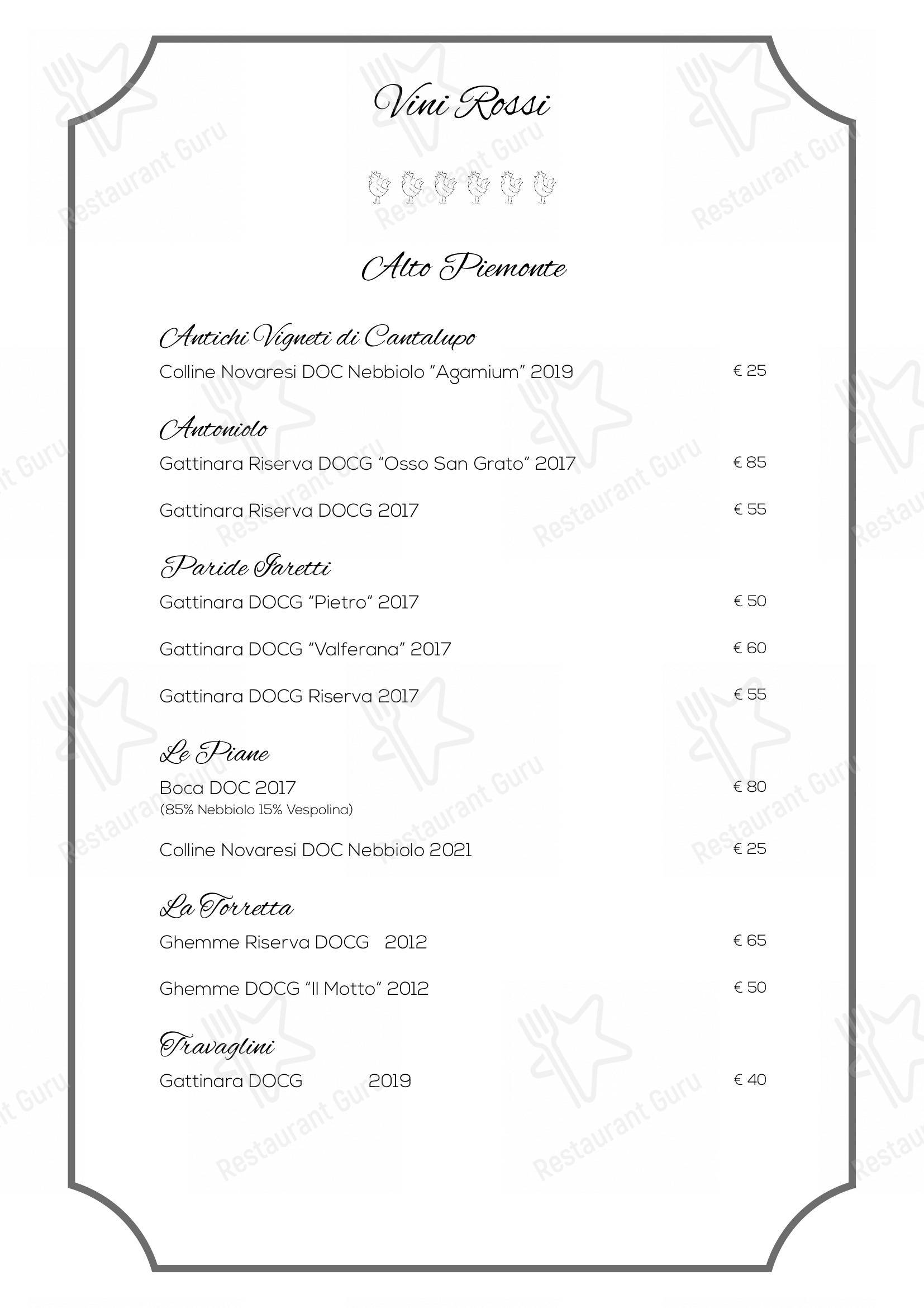 Casa Galloni 1669 in Borgosesia - Menu