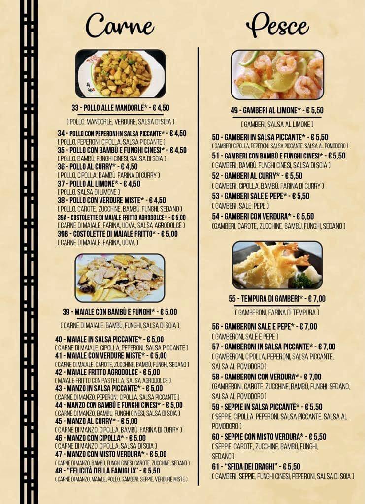 Menu di Ristorante Cinese Giapponese Hong Kong 