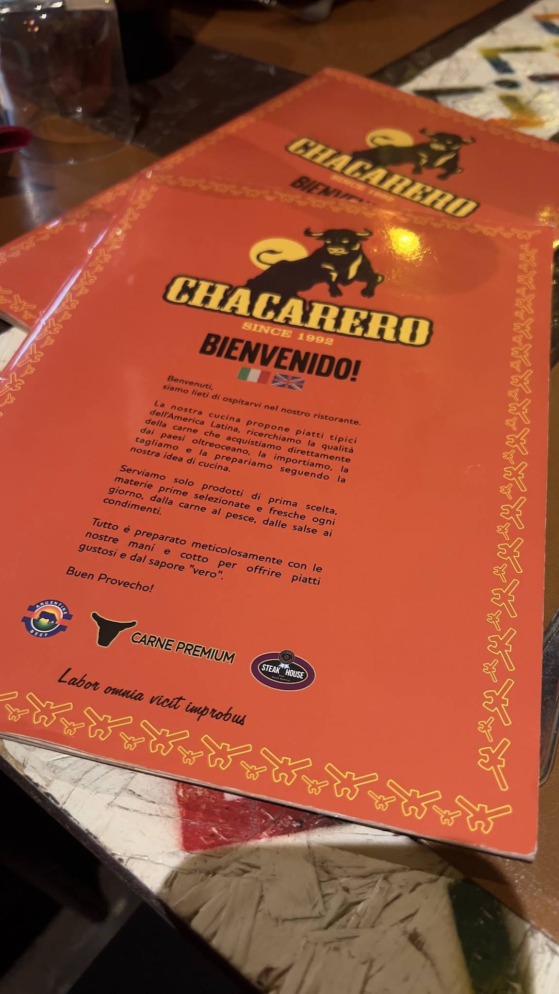 Menu di Ristorante Churrasco - Chacarero 