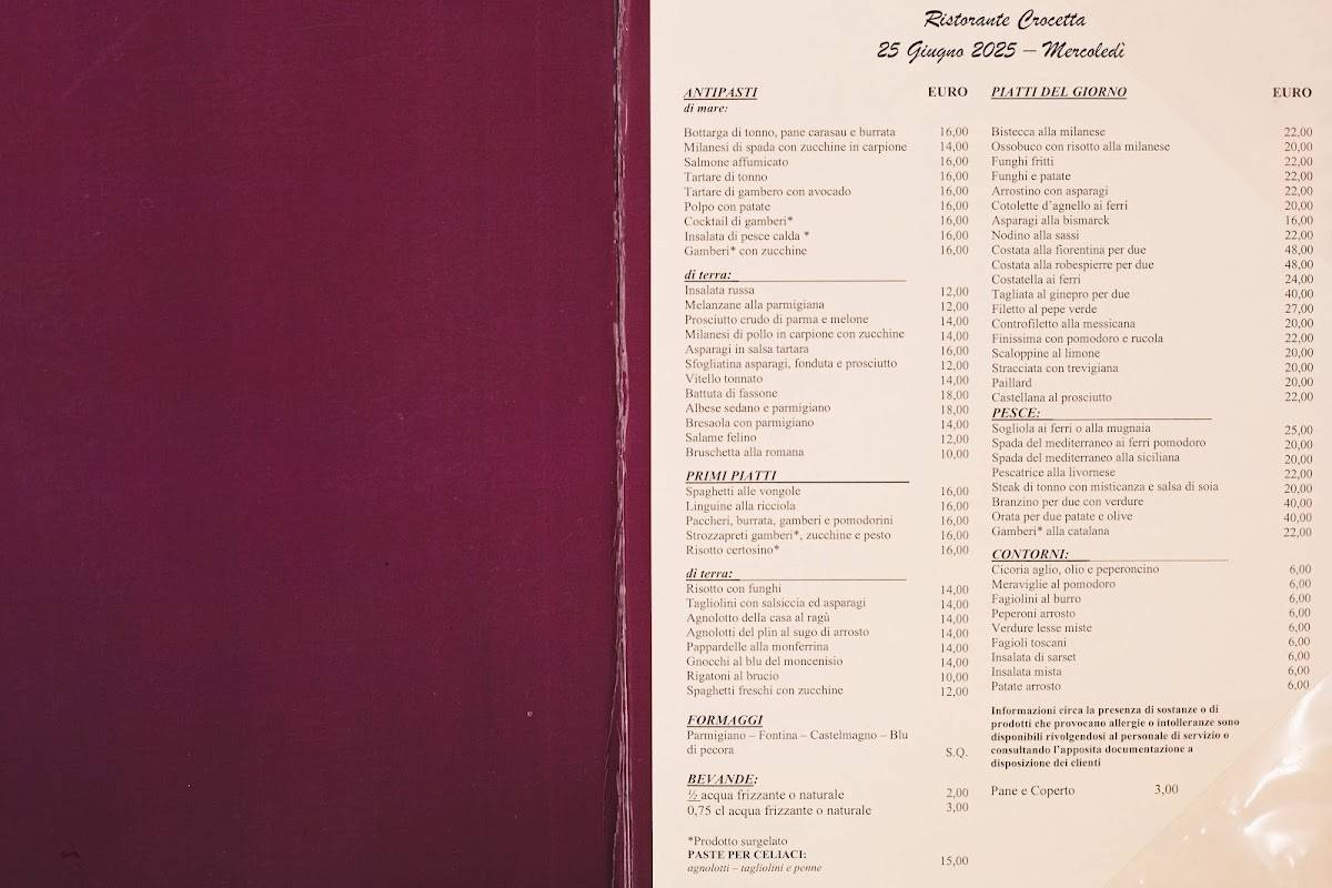 Menu di Crocetta Ristorante 