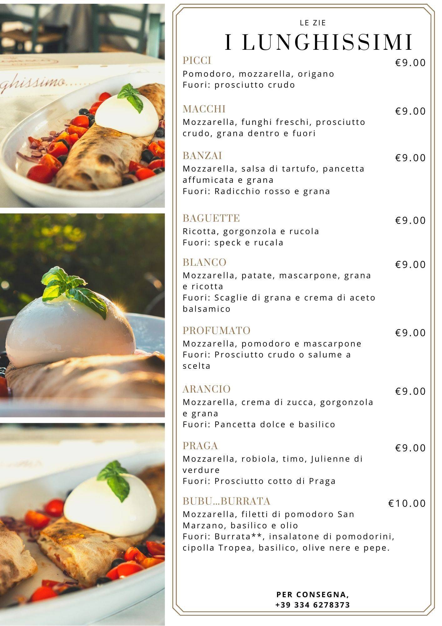 Menu di Ristorante Le Zie 