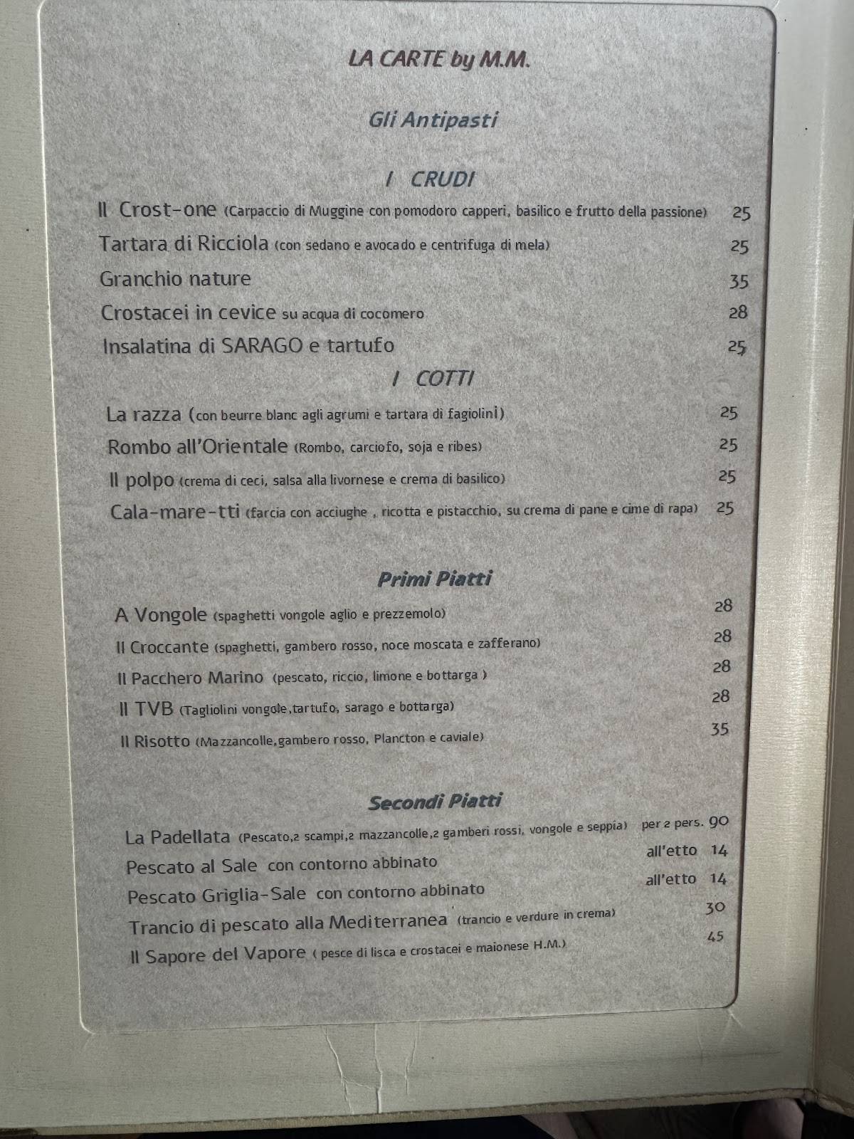 Menu di Ristorante Oasi 