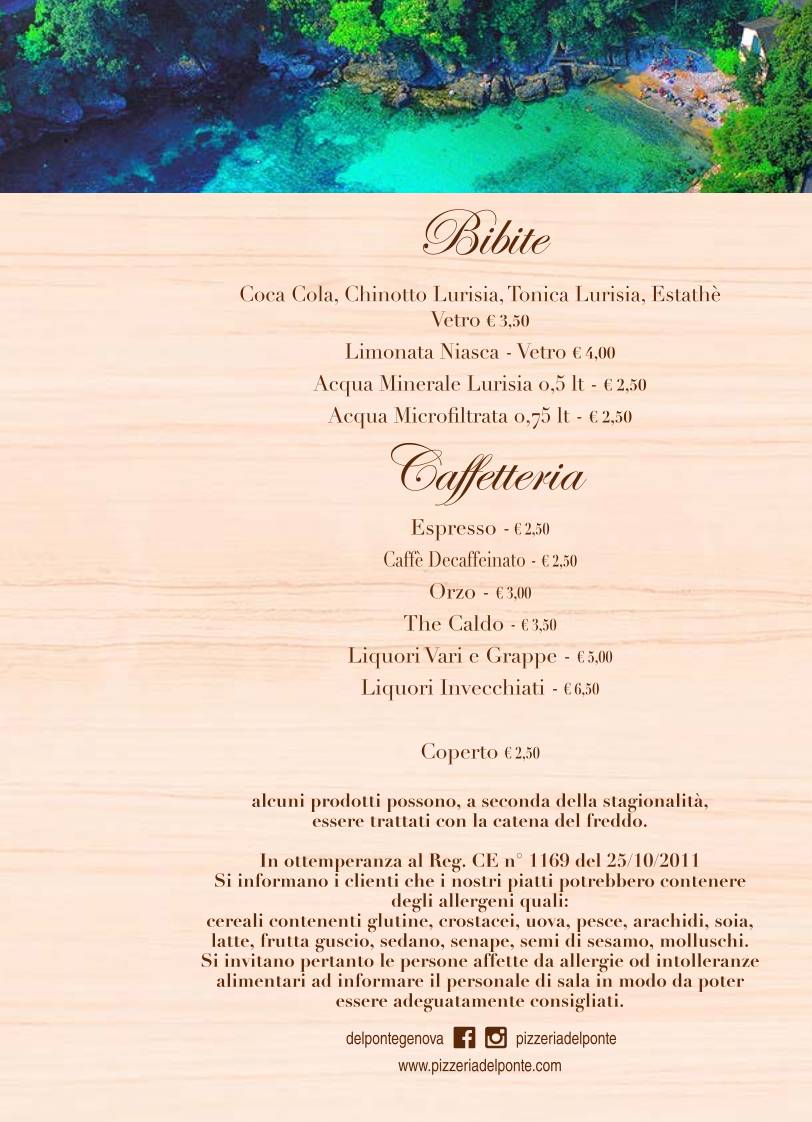 Menu di Pizzeria del Ponte 