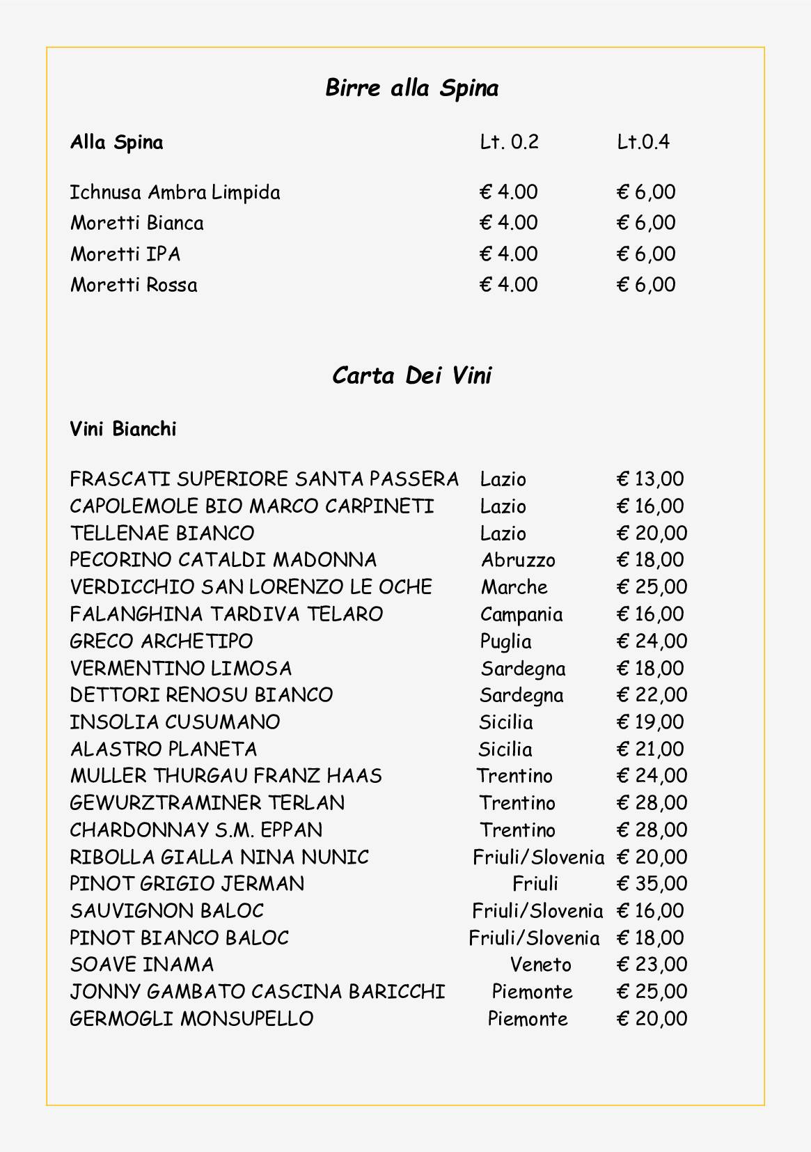 Menu di Riva Portese 