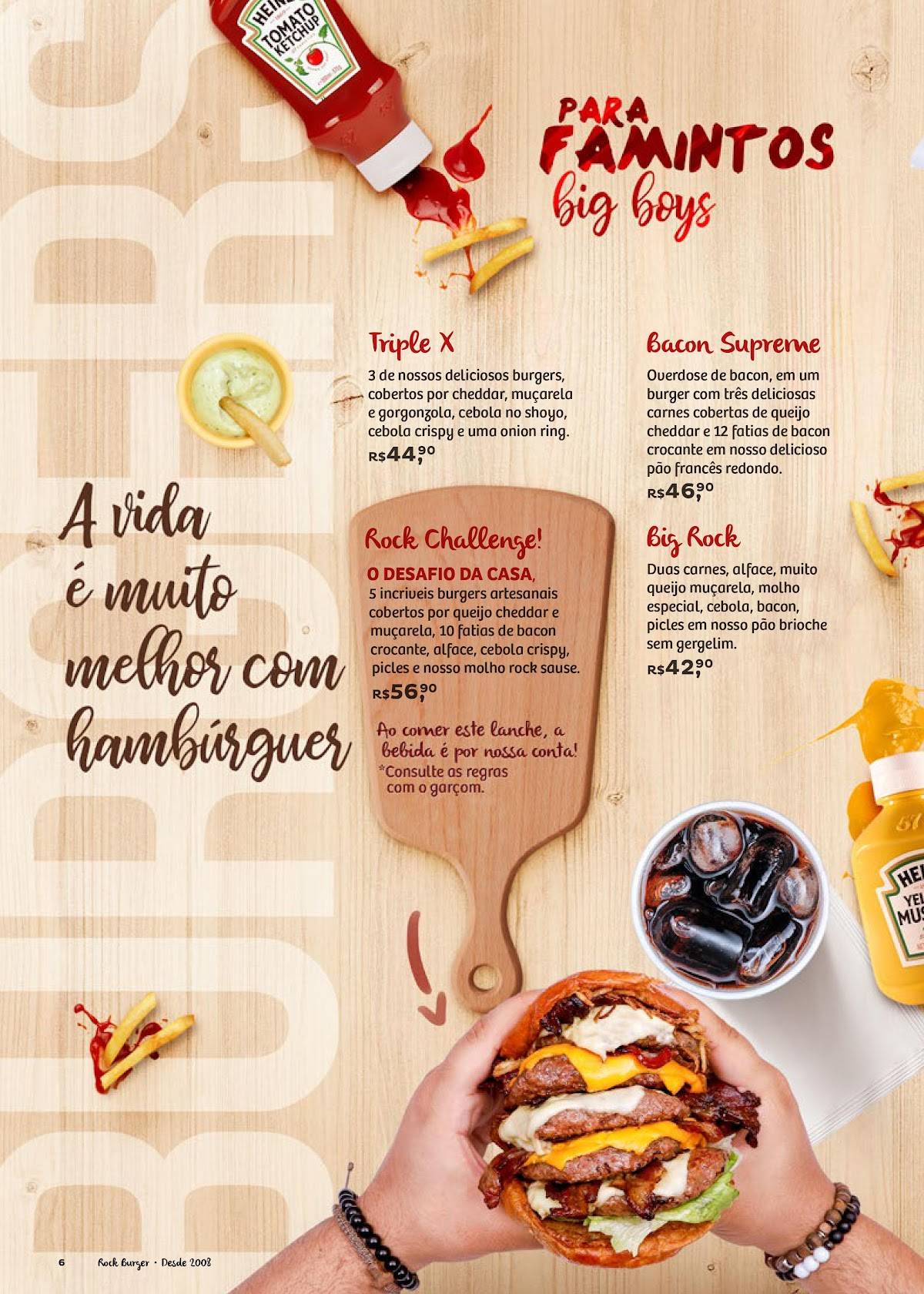 Rock Burger cardápio