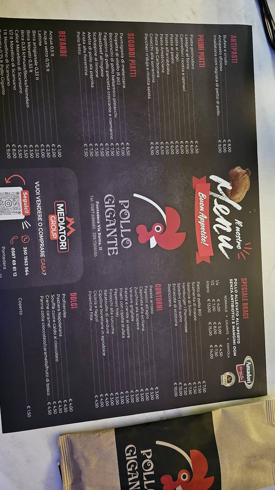 Menu di Rosticceria Pollo Gigante 