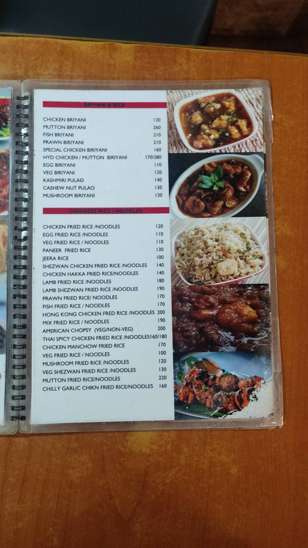 Royal Chef Restaurant menu