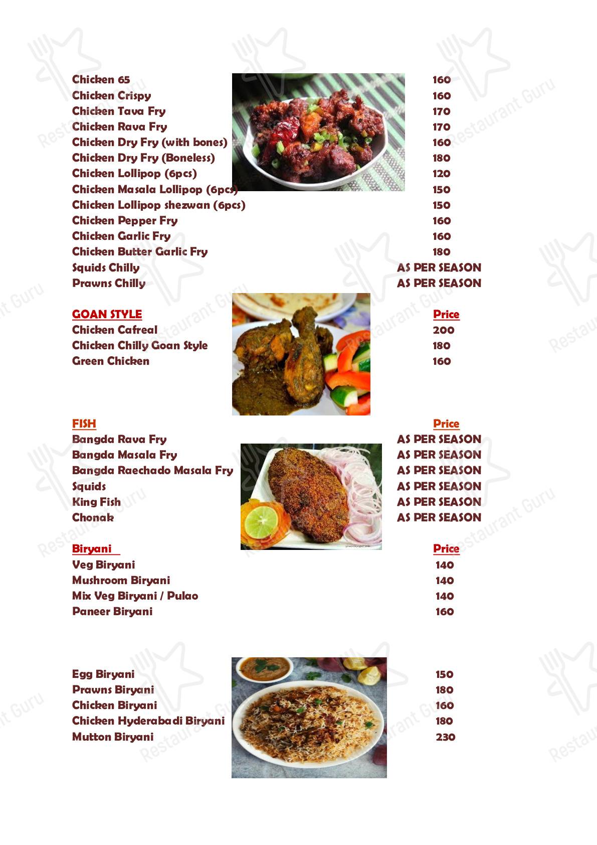 Check out the menu for SUNANDA FAMILY RESTAURANT
