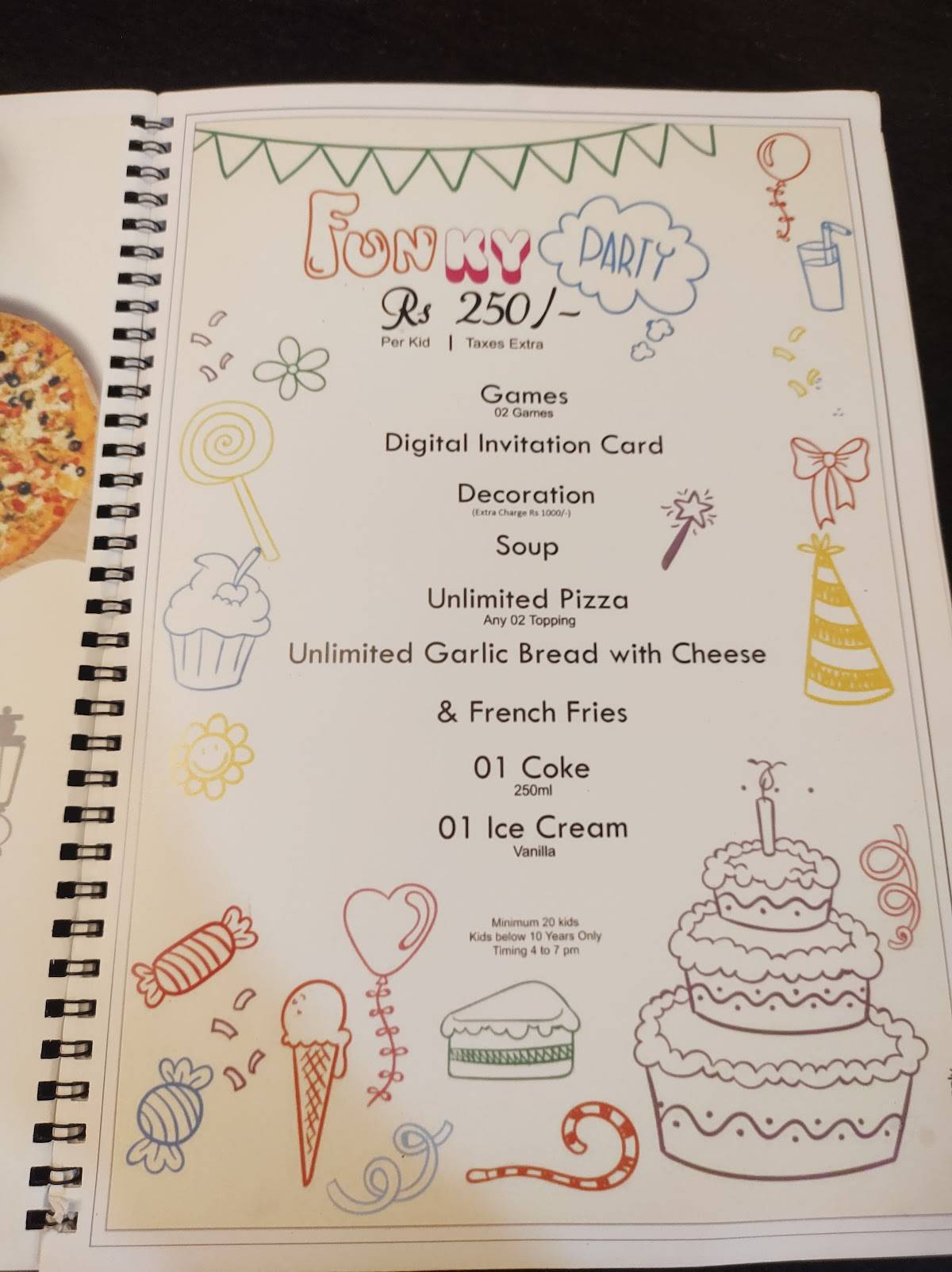 Sam's Pizza menu
