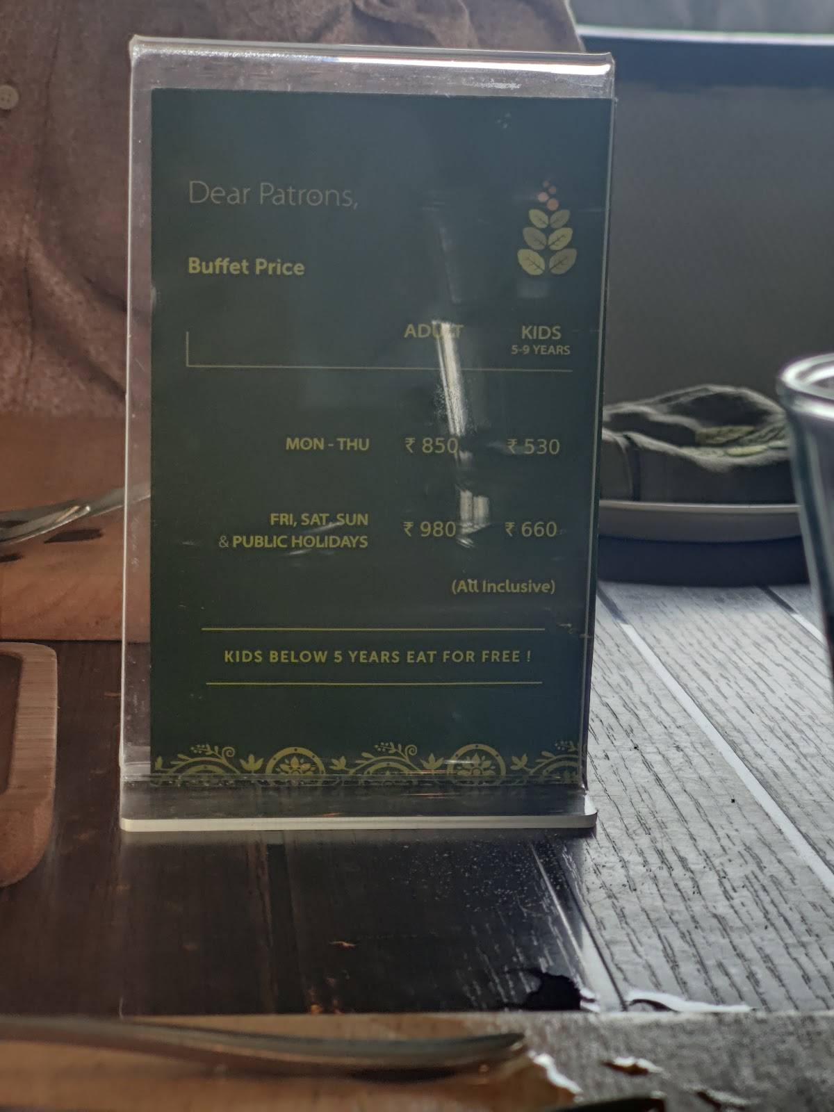 Sattvam Restaurant menu