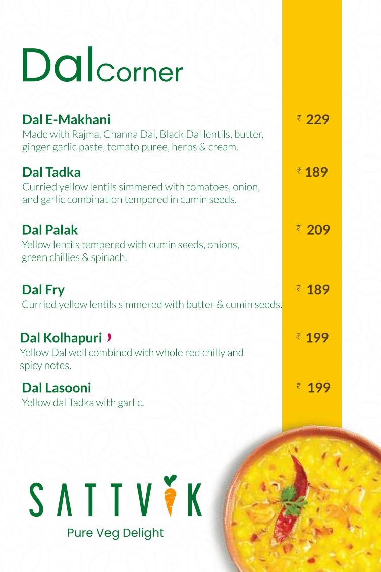 Sattvik - A Vegetarian Delight menu