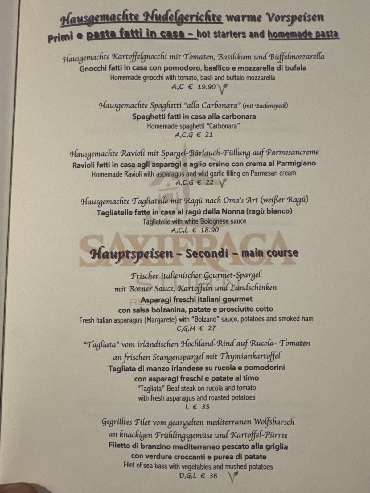Menu di Saxifraga Stub'n 
