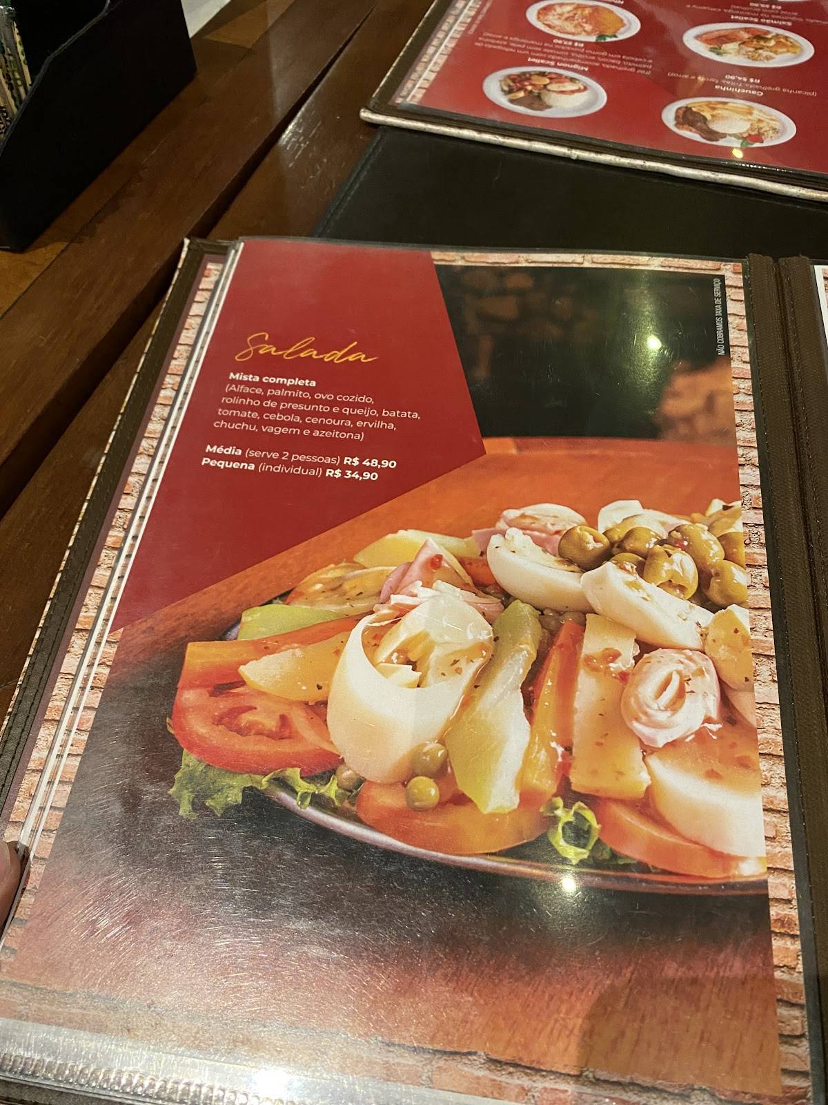 Scallet Restaurante e Pizzaria cardápio