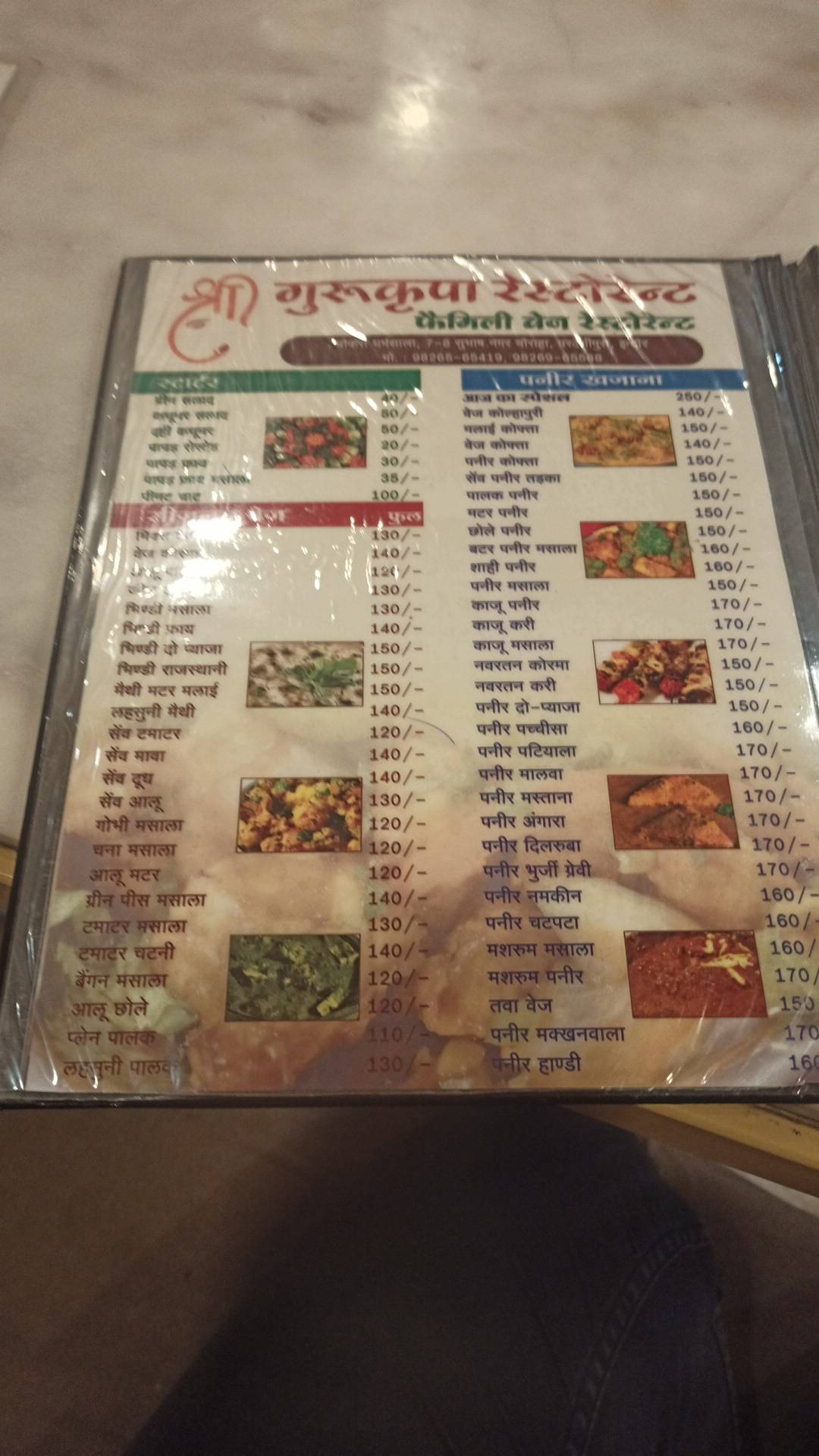 Shree Guru Kripa Restaurant menu