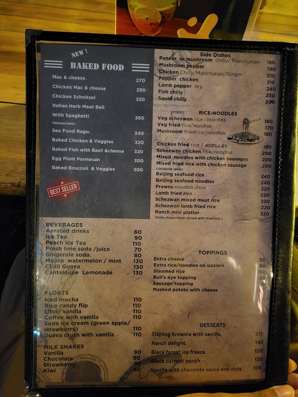 Sizzler Ranch menu
