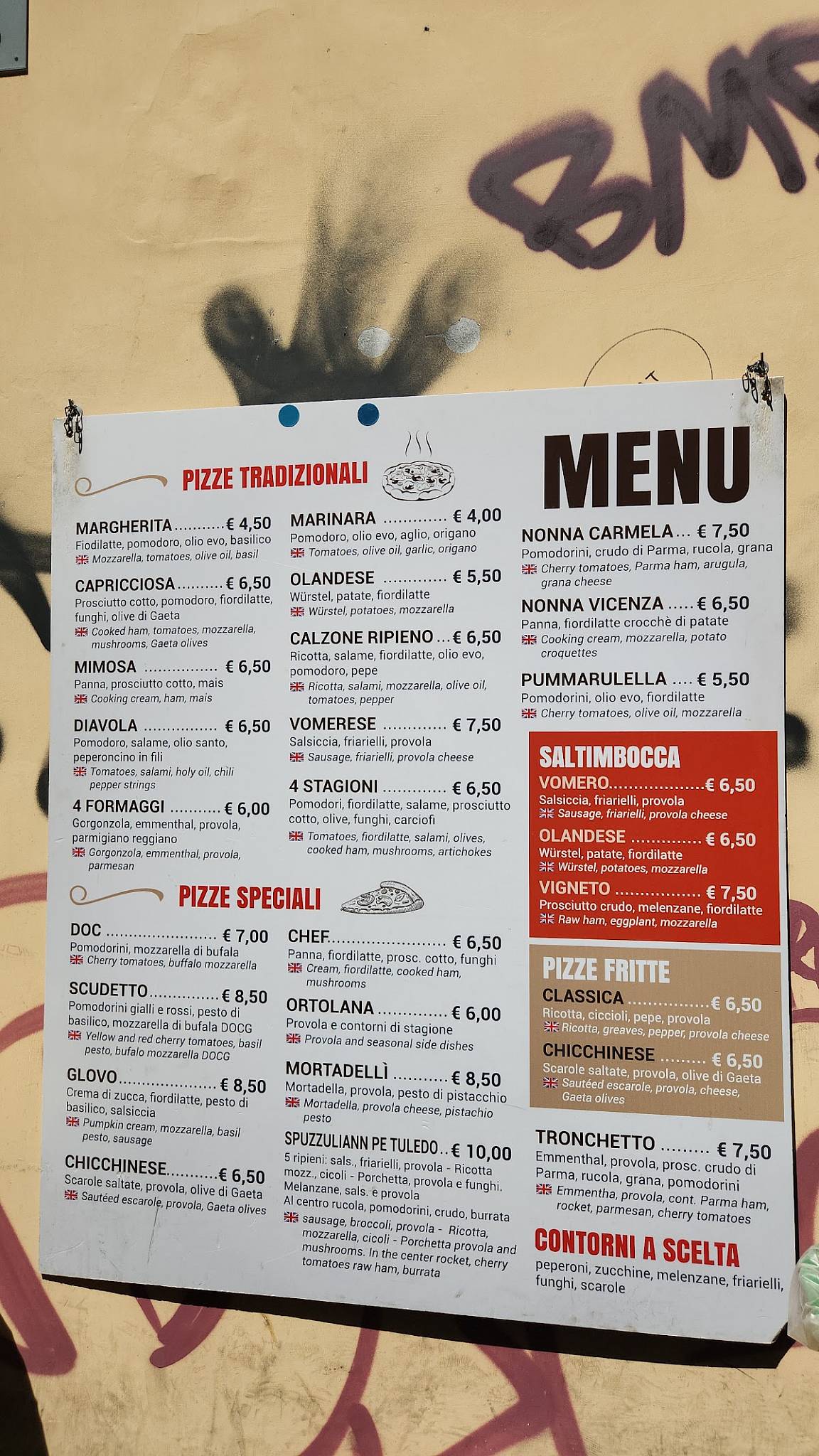 Menu di Spuzzuliann pé Tuledo 