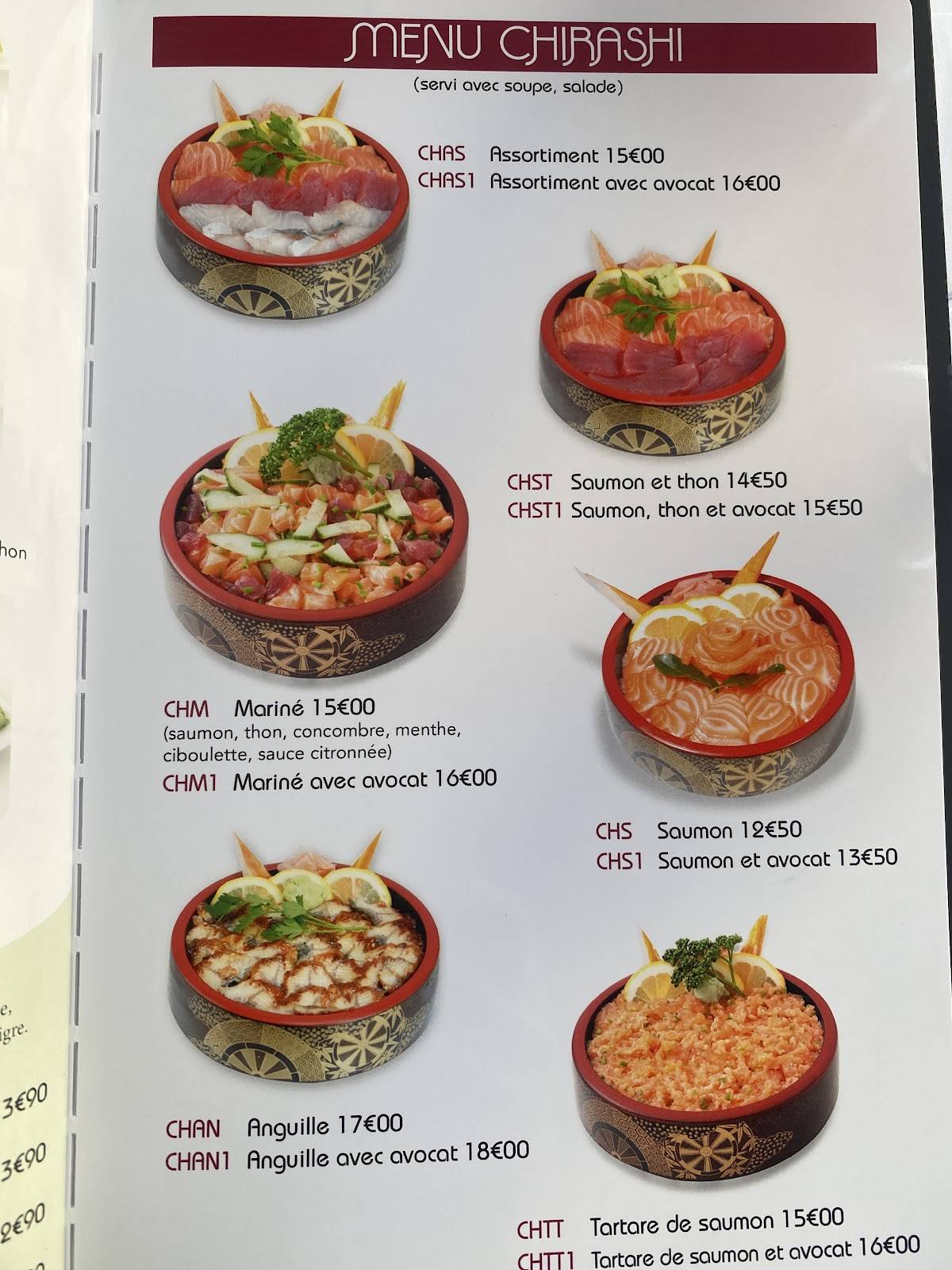 Menu de Sushi Maydo