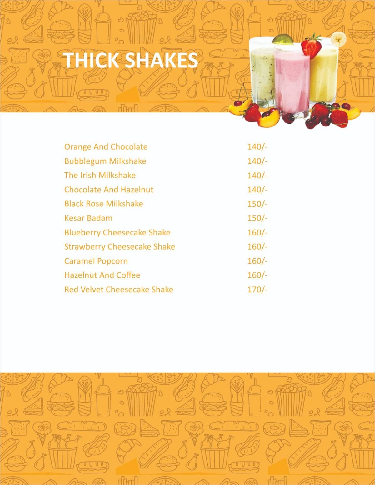 THE PIZZA FACTORY menu