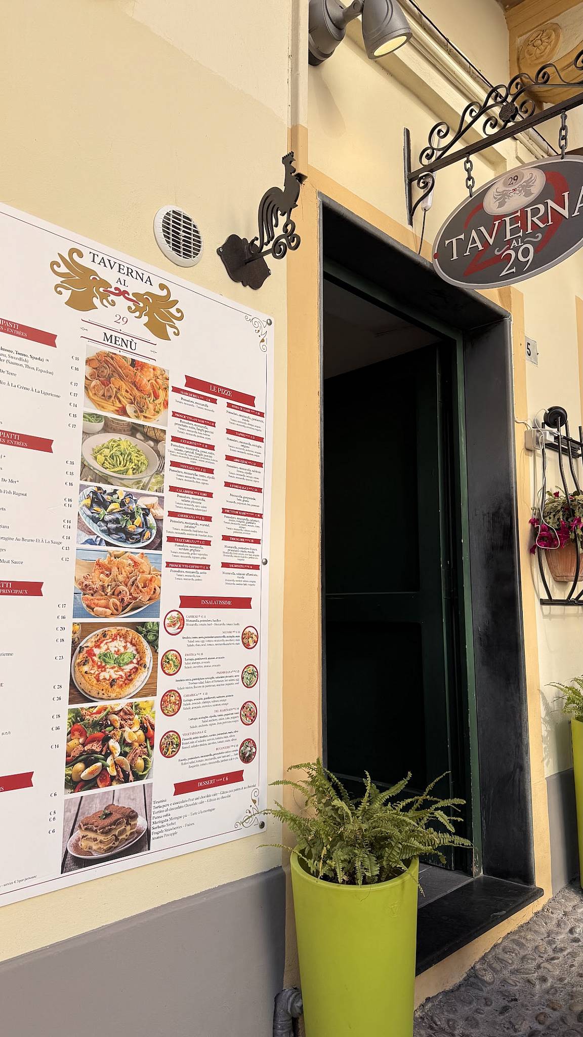 Menu di Taverna Al 29 
