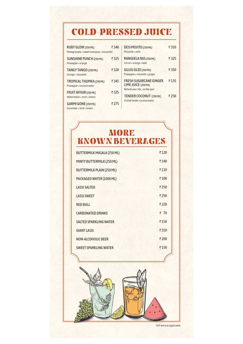 Terracotta Multicuisine Restaurant & Banquet menu