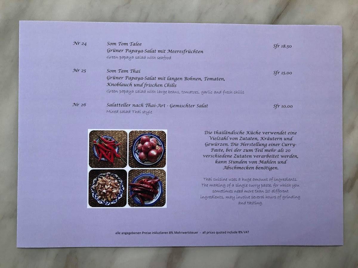 Menu di Thai Ambiente 