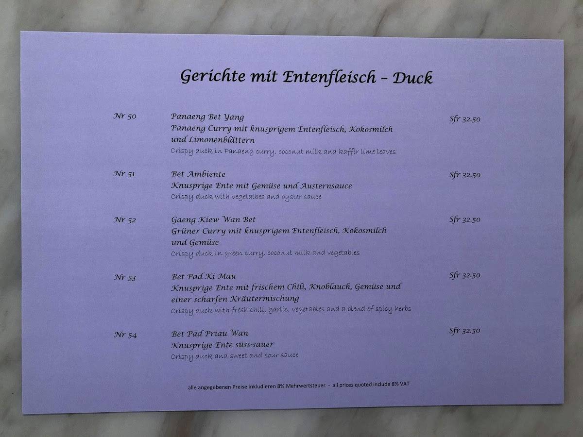 Menu di Thai Ambiente 