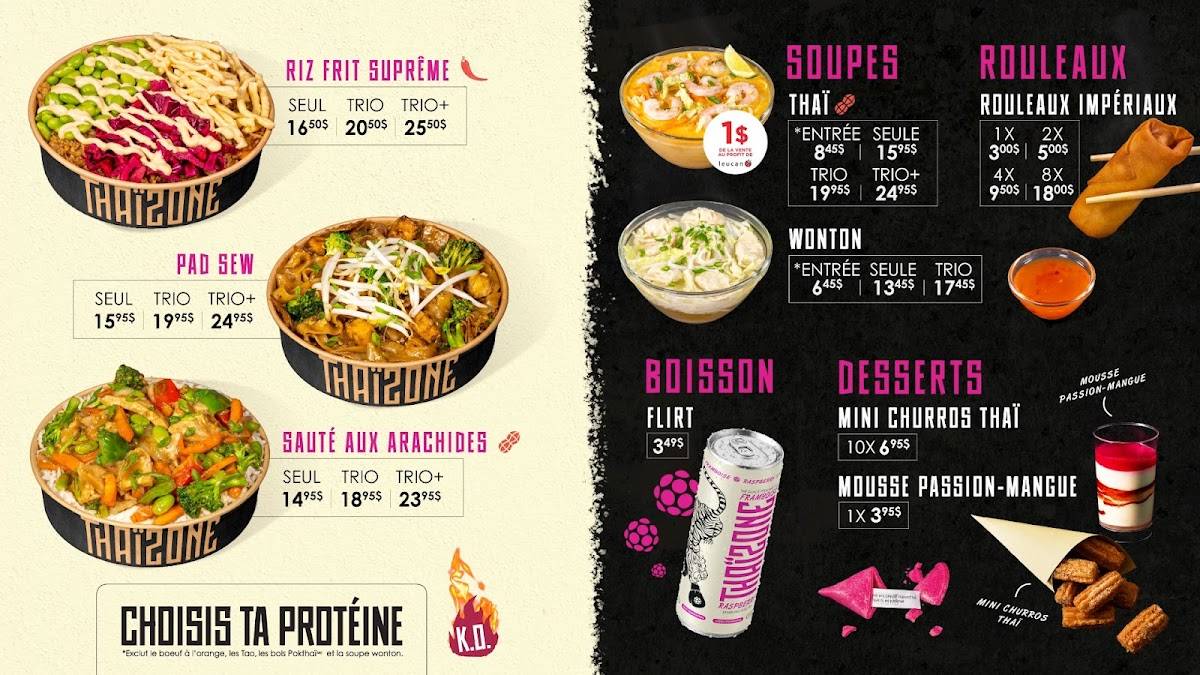 Menu de Thaïzone