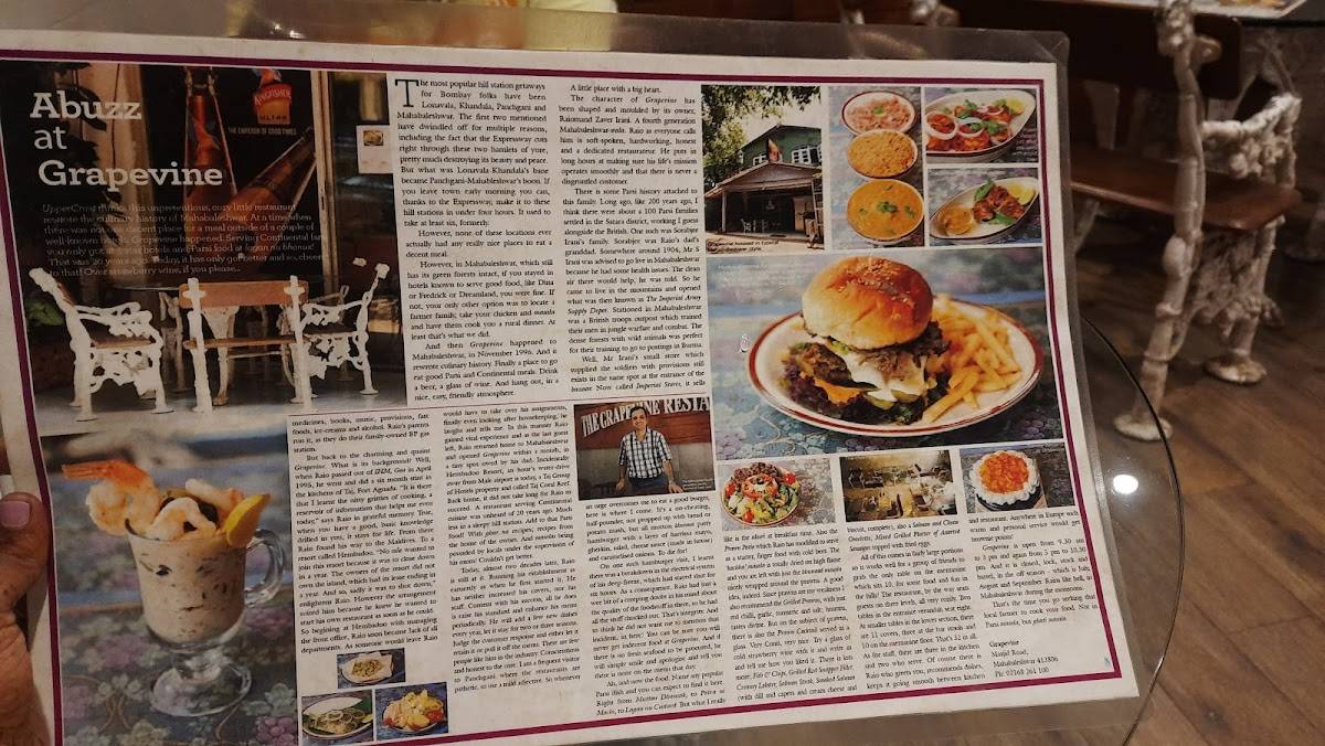 The Grapevine Restaurant menu