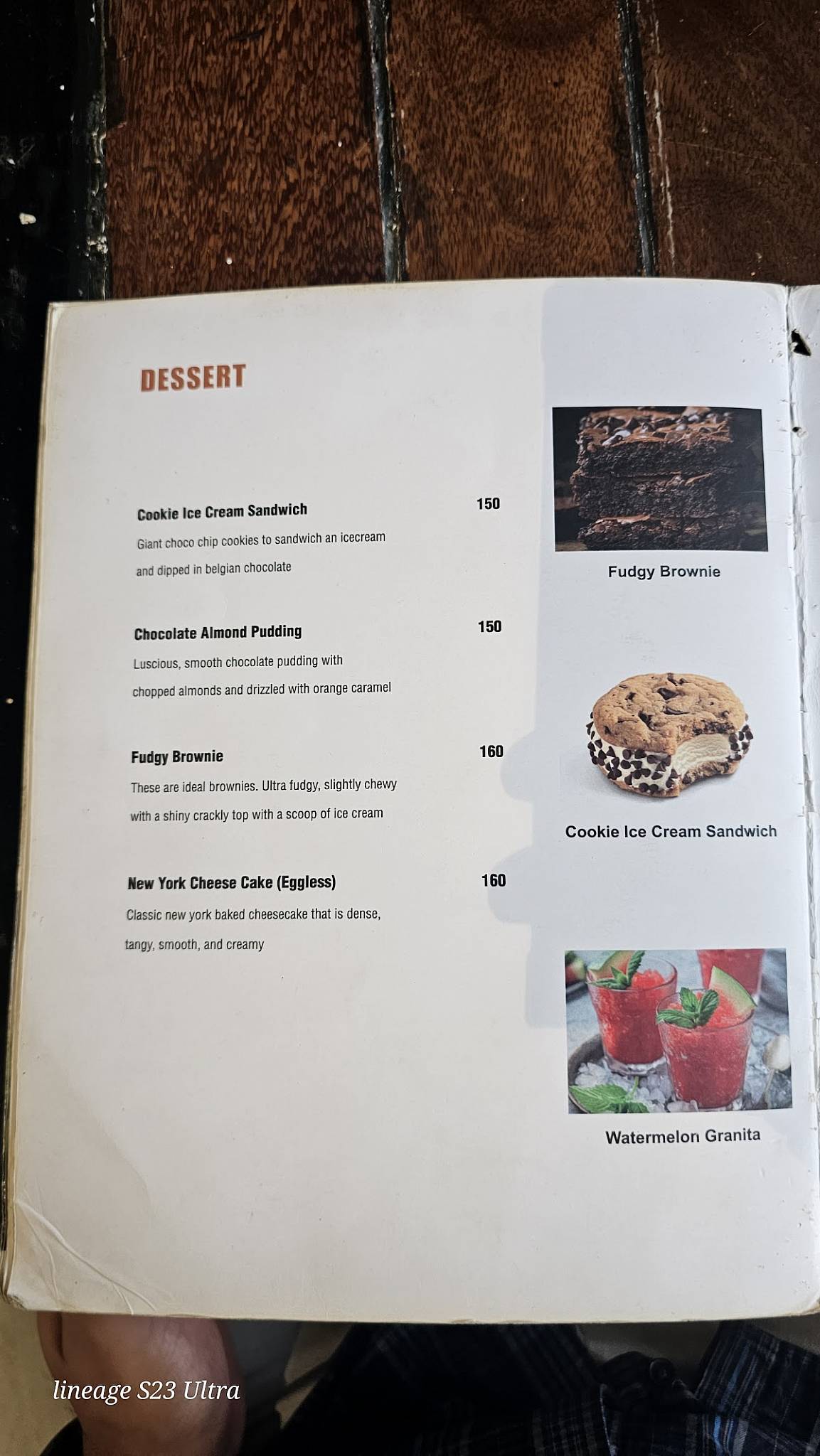 The Irish cafe menu