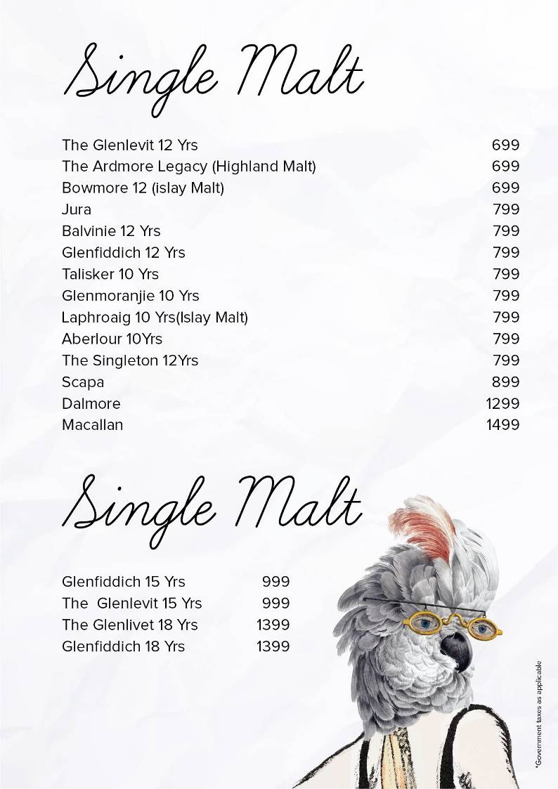The Living Room menu