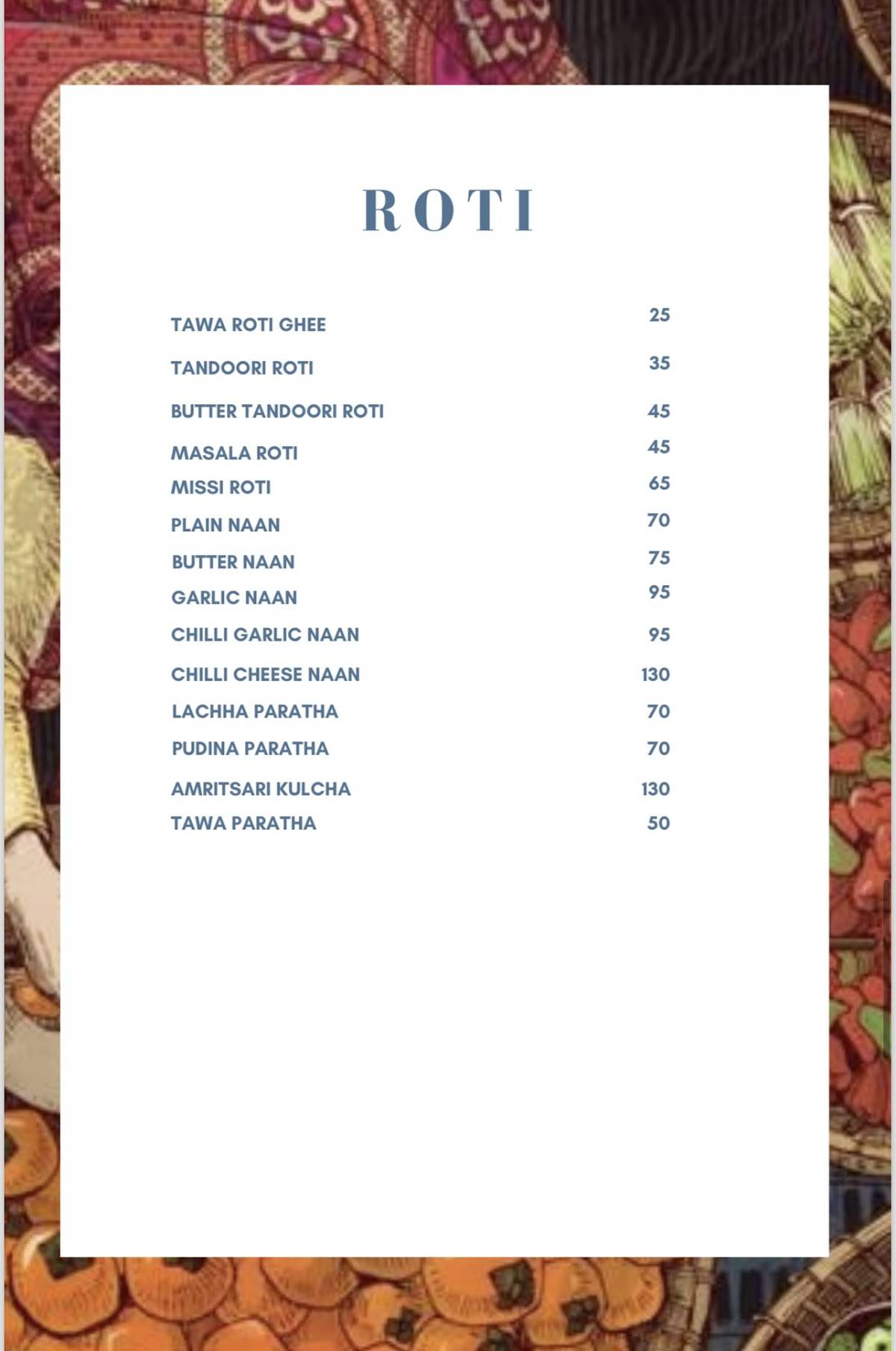 The Native Kitchen menu