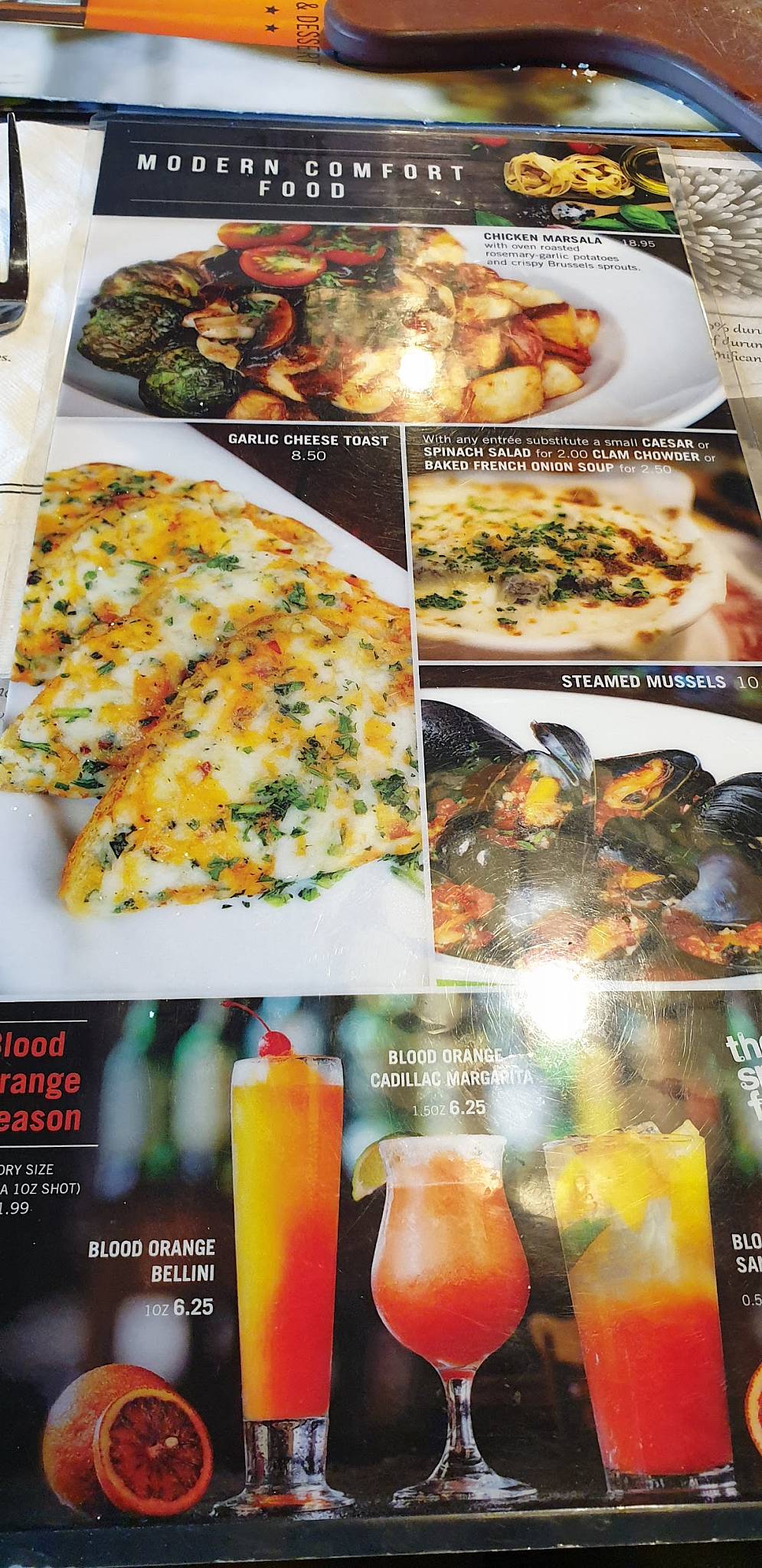 Menu at The Old Spaghetti Factory (Winnipeg) restaurant, Winnipeg