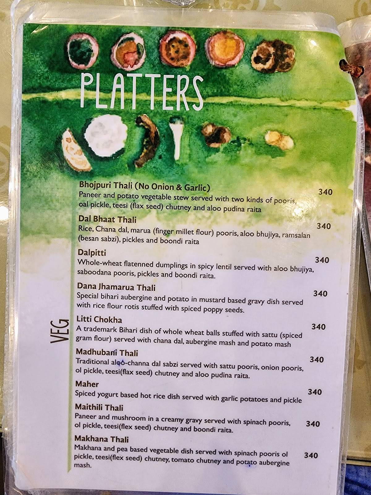 The Pot Belly menu