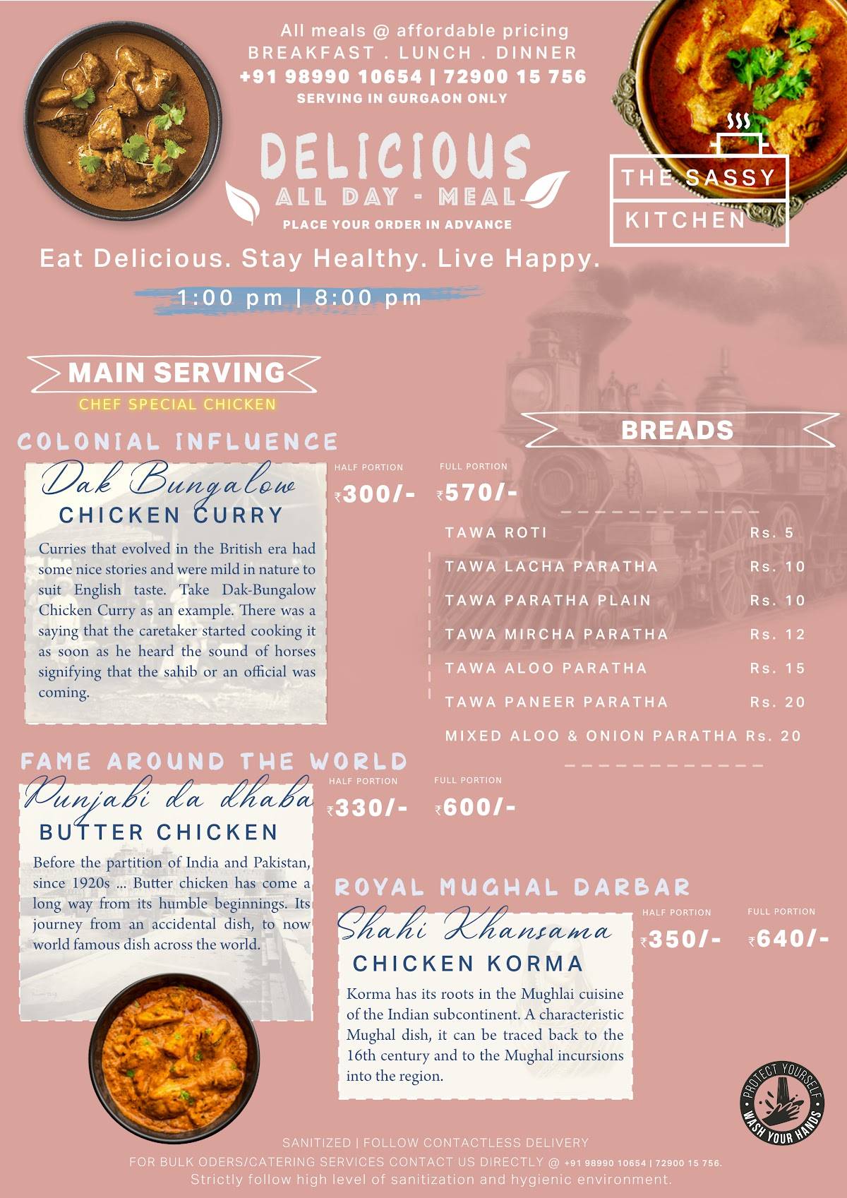 The Sassy Kitchen menu
