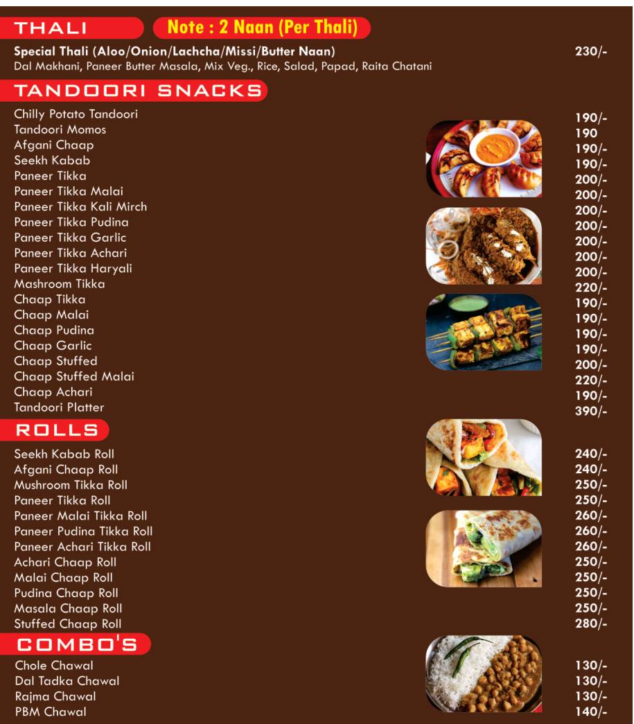 The bonfire kitchen menu